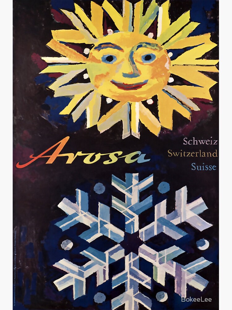 Arosa, Schweiz, Ski Travel Poster von BokeeLee