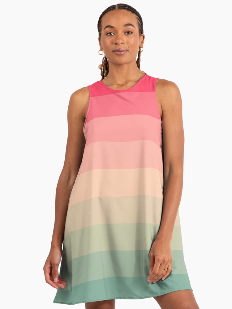 Retro Colorful Horizontal Stripes" A-Line Dress for Sale by starrylite |  Redbubble
