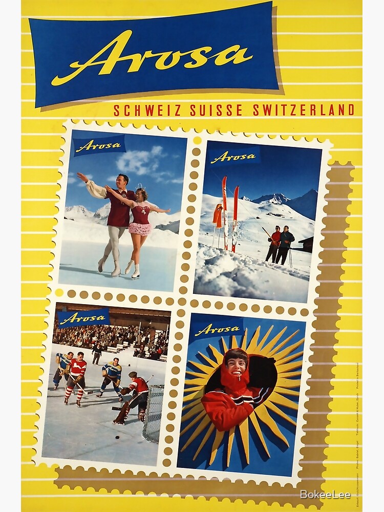 Arosa, Schweiz, Ski Travel Poster von BokeeLee