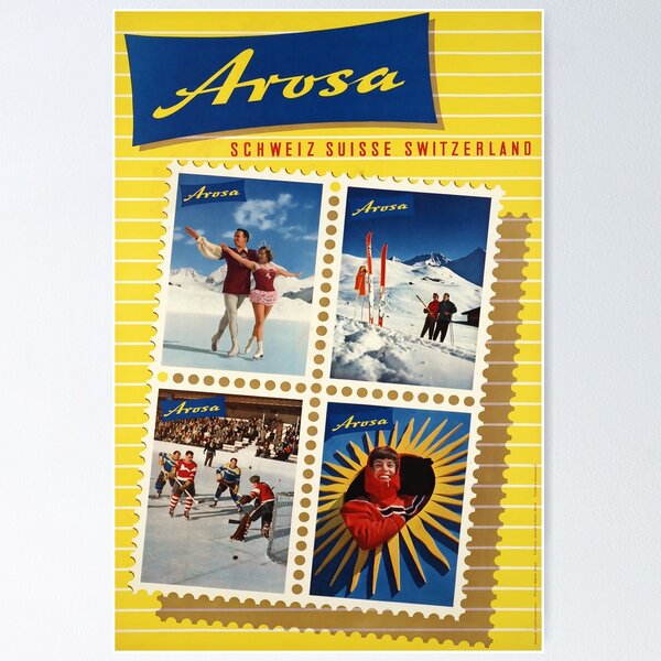 Item preview, Arosa,Switzerland, Ski Travel Poster designed and sold by BokeeLee.