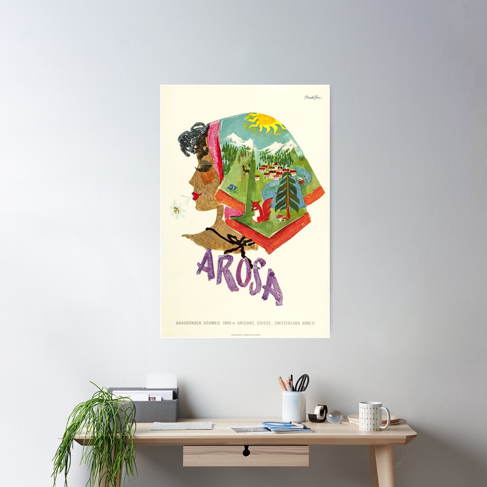 Arosa, Schweiz, Ski Travel Poster Poster