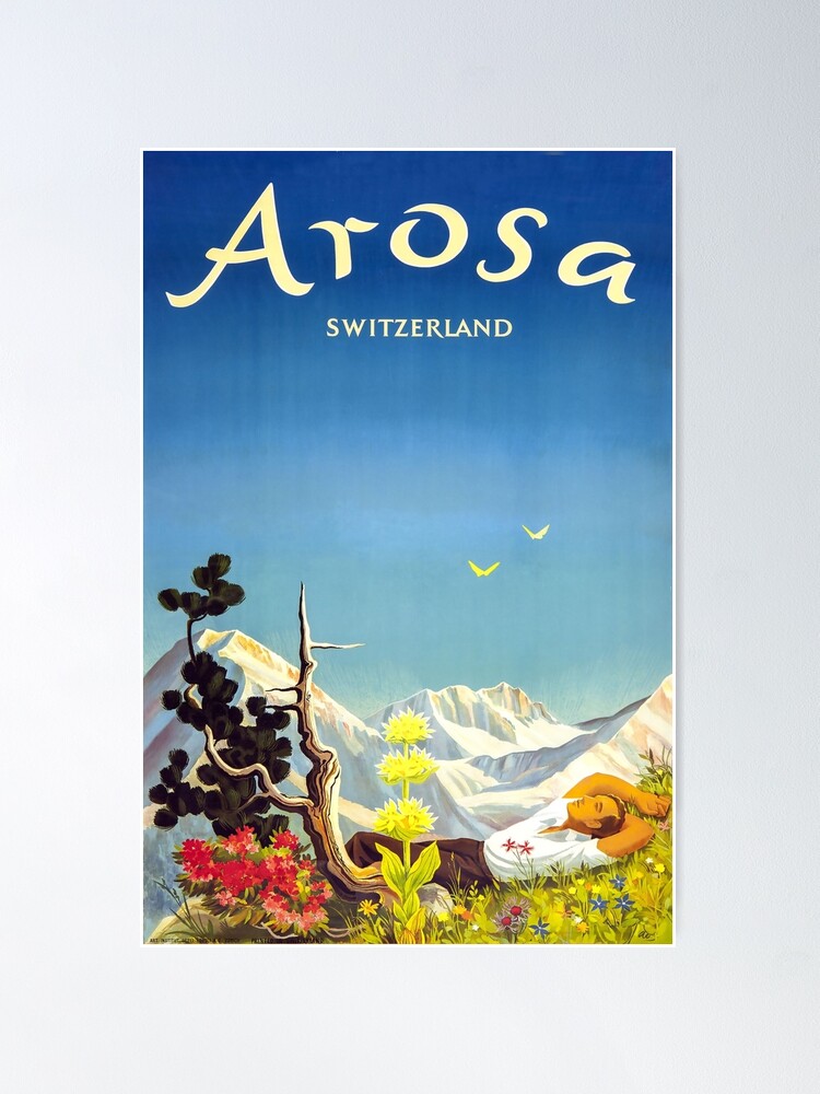 Alternative Ansicht von Arosa, Schweiz, Ski Travel Poster Poster