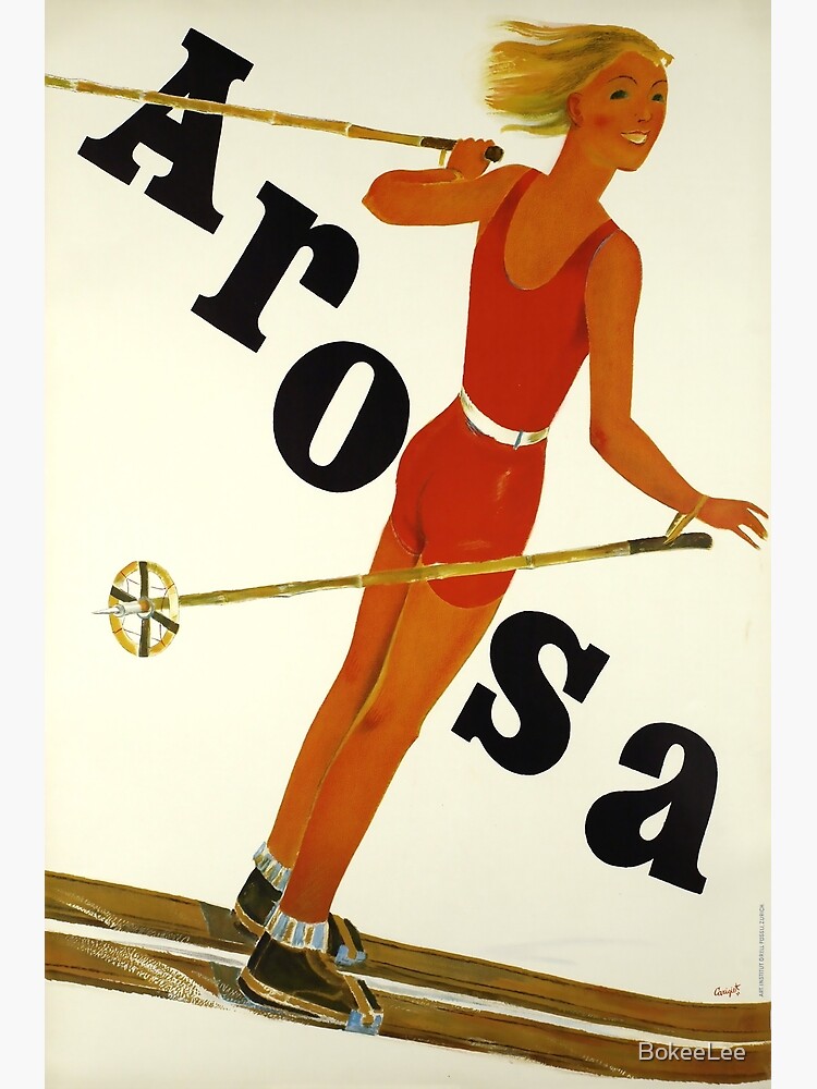 Arosa, Schweiz, Ski Travel Poster von BokeeLee