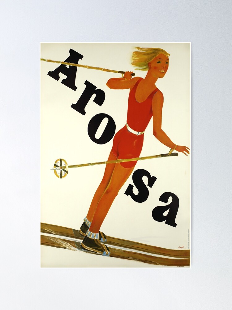 Alternative Ansicht von Arosa, Schweiz, Ski Travel Poster Poster