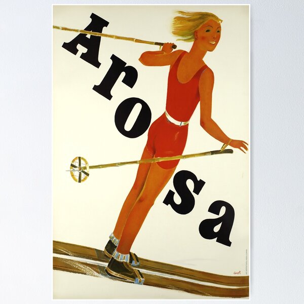 Item preview, Arosa,Switzerland, Ski Travel Poster designed and sold by BokeeLee.