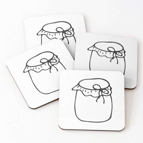Item preview, Hand-drawn black contour of a jar of homemade jam - a delicious addition to your breakfast or dessert spread. designed and sold by Mallva.