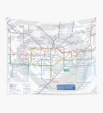London Underground and City Map - HD Wall Tapestry