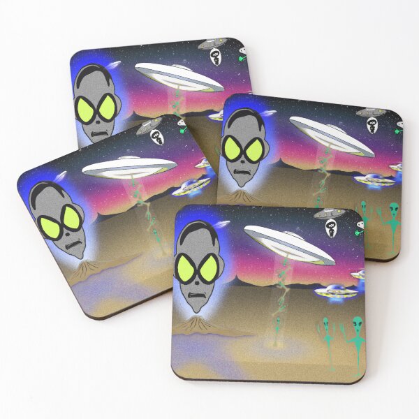 Item preview, Little Green Alien Spaceship Brigade designed and sold by WildPenDesign.