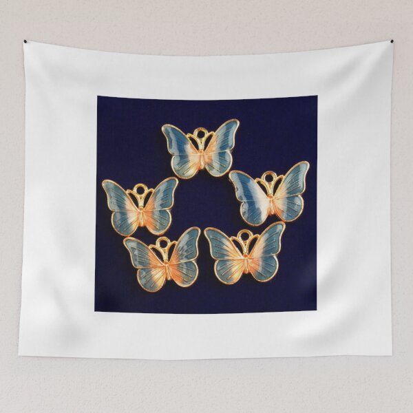 Item preview, Blue Enamel Tibetan Golden Butterfly Pendant Bead   designed and sold by starthingsmis17.
