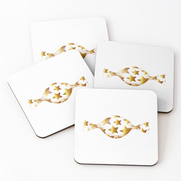 Item preview, Indulge in a sweet treat with a caramel candy wrapped in paper adorned with golden stars. designed and sold by Mallva.