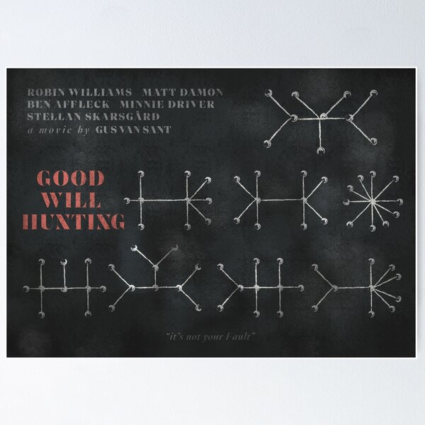 Good Will Hunting, Robin Williams, Matt Damon, Ben Affleck, Genio Ribelle, Math genius, Harvard movies Poster