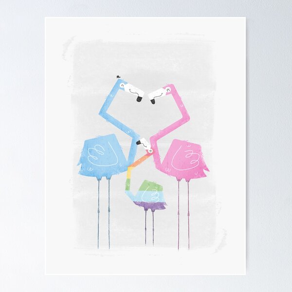 A Fabulous Family of Flamingos (Gay Pride) Poster