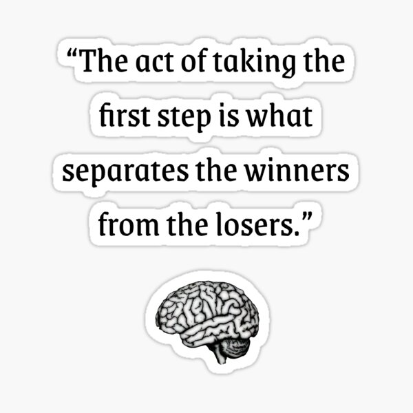 Artikel-Vorschau von Der Akt, den ersten Schritt zu tun, unterscheidet die Gewinner von den Verlierern | Weisheitszitate, designt und verkauft von WisdomQuotes42.