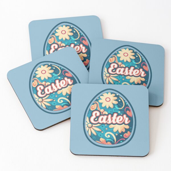 Item preview, Blue Easter Egg And Flowers designed and sold by I Am Cuta.