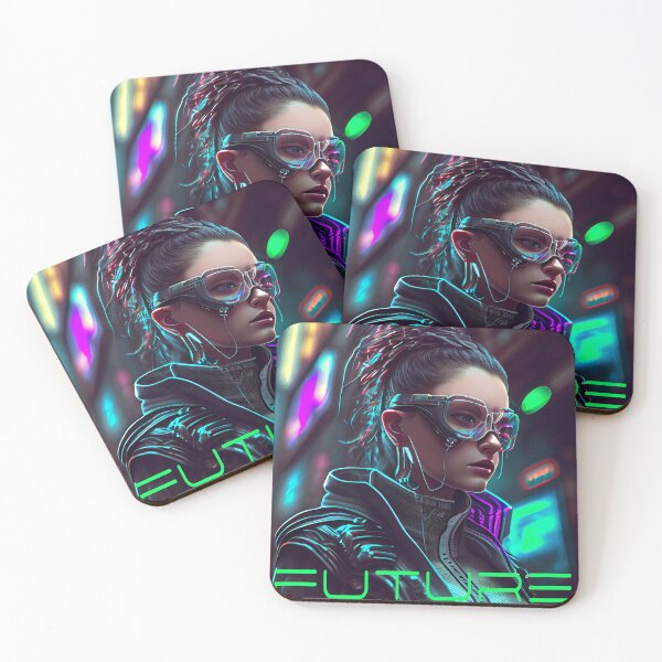 Item preview, Android Girl of the Future in Dystopian Cyberpunk Style designed and sold by KOTOdesign.