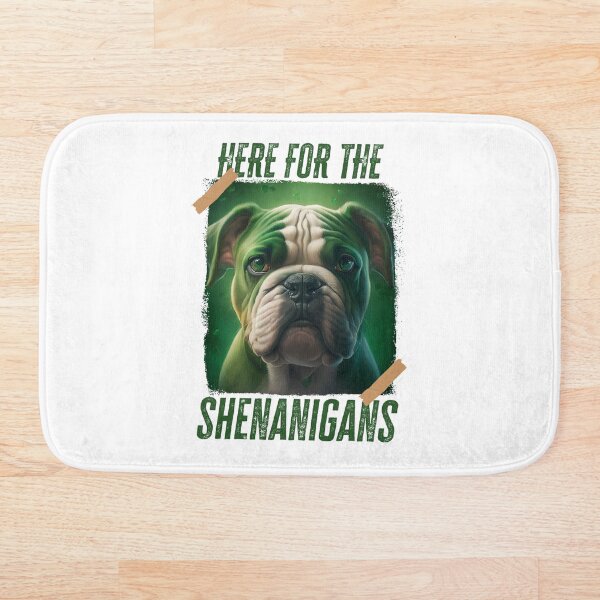 Item preview, Here For The Shenanigans Irish Bulldog St Patrick Day designed and sold by Ionut Constantin.