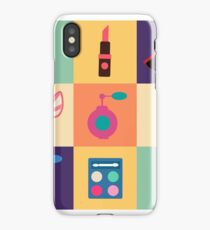 Cosmetics Set. Icons Set. Cosmetology. Fashion and Beauty. Perfume, Polish, Pomade. Female Beauty. Vector illustration. Flat Style iPhone Case