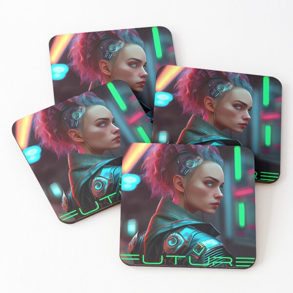 Item preview, Dystopian Cyberpunk Android Girl of the Future  designed and sold by KOTOdesign.