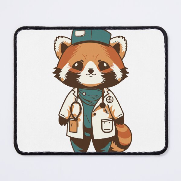 Item preview, red panda as a doctor designed and sold by animalusdesign.