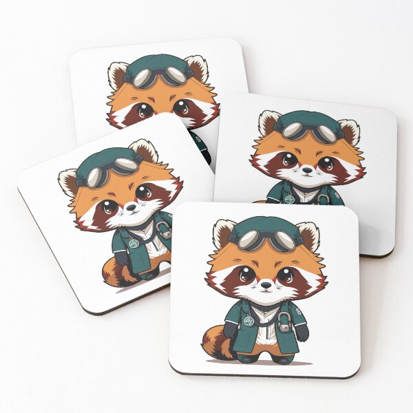 Item preview, red panda as a doctor designed and sold by animalusdesign.