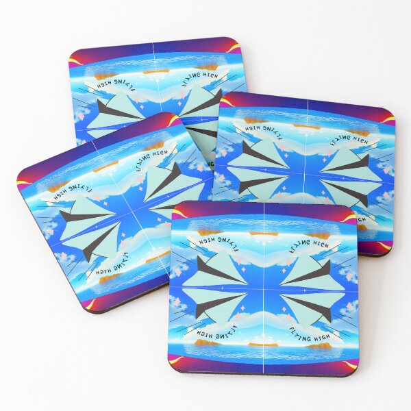 Item preview, flying high with paper plane on sea beach designed and sold by MerryCrown.