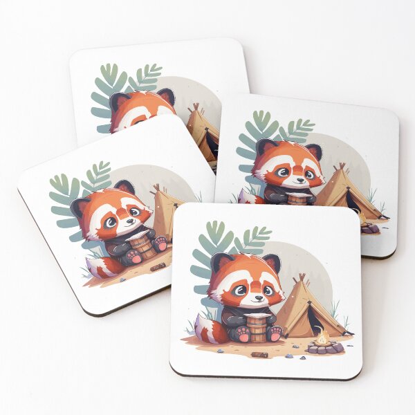 Item preview, red panda at camping designed and sold by animalusdesign.