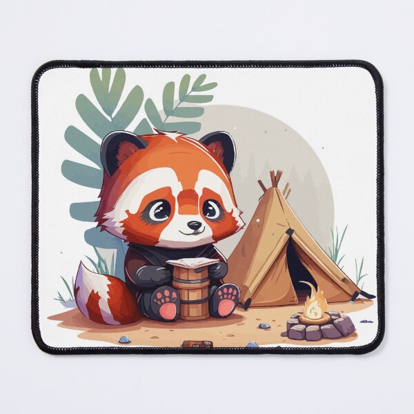 Item preview, red panda at camping designed and sold by animalusdesign.