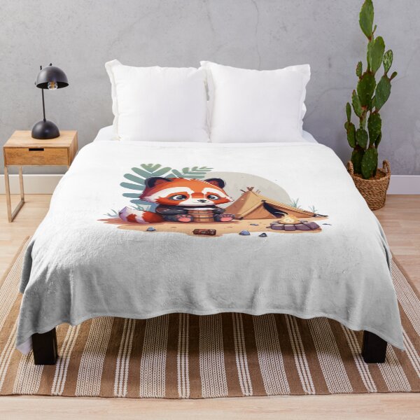 Item preview, red panda at camping designed and sold by animalusdesign.