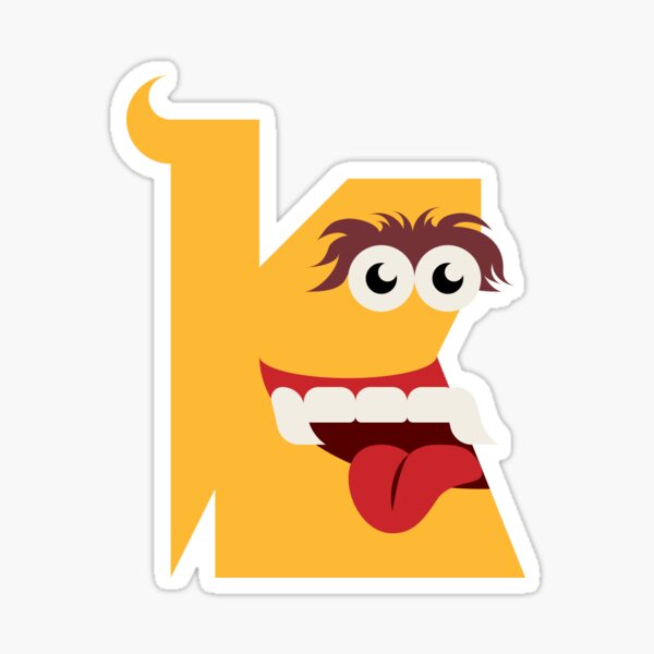 Cute yellow Halloween monster with thick and hairy unibrow Sticker