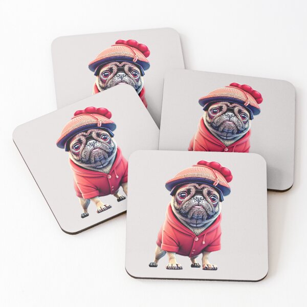 Item preview, Grandma Pug in Cloche Hat - Cute Pug in Vintage Style Hat designed and sold by Pawsitive Palette.
