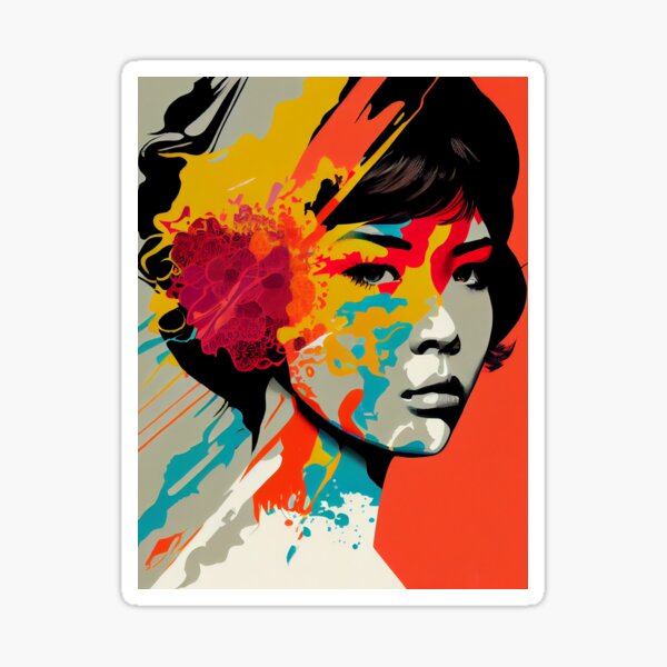 Item preview, Modern woman in pop-art style designed and sold by loucaski.