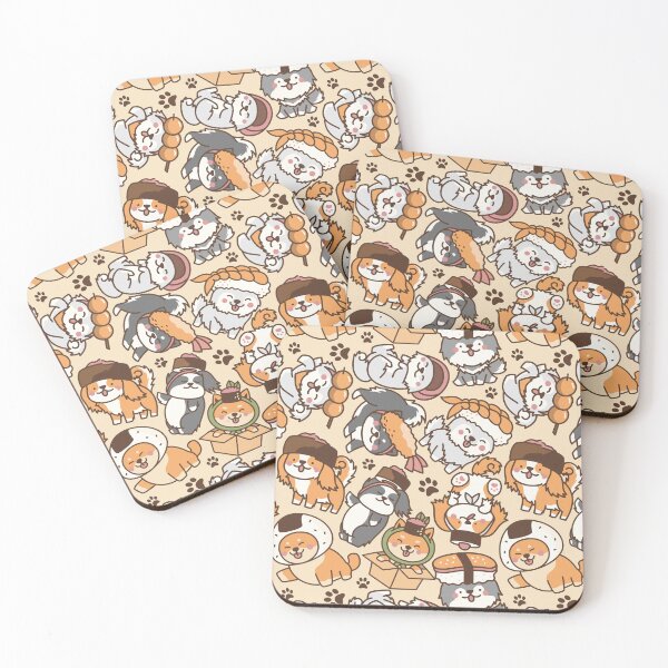 Item preview, Sushi Dogs Pattern Orange designed and sold by MadeByBeata.