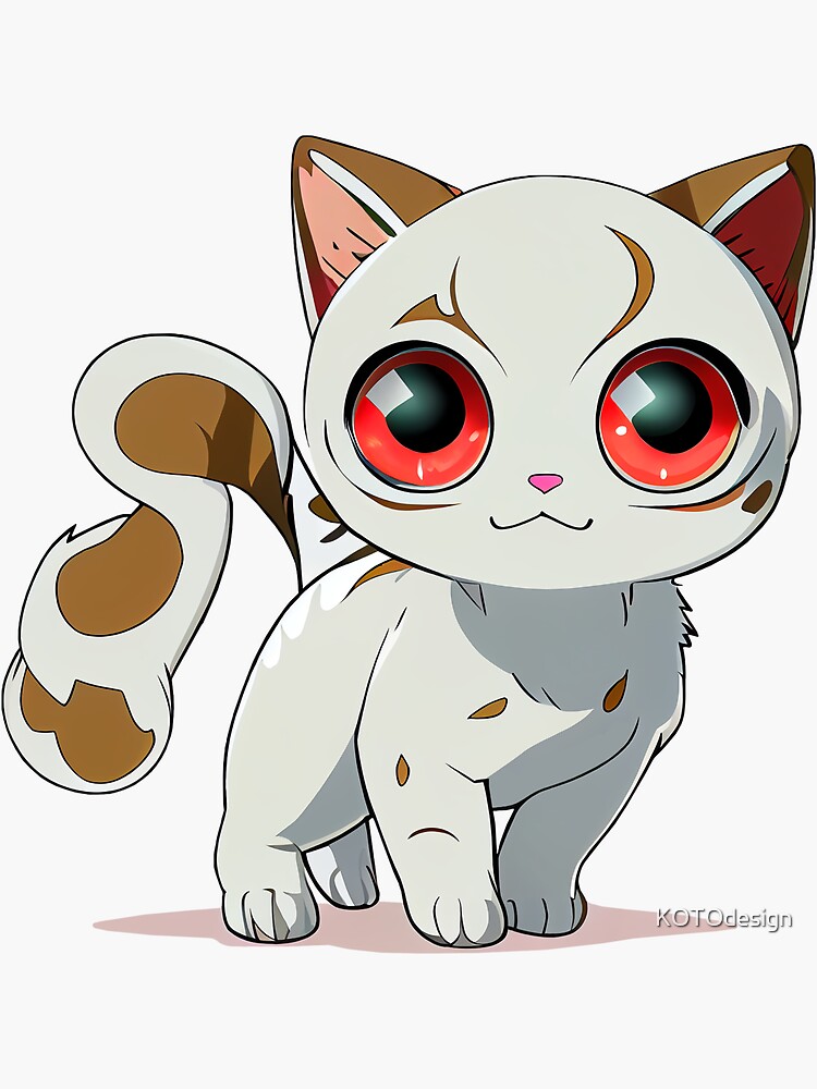 Cute Cat Anime Sticker, Animal, Cartoon, Sticker PNG Transparent