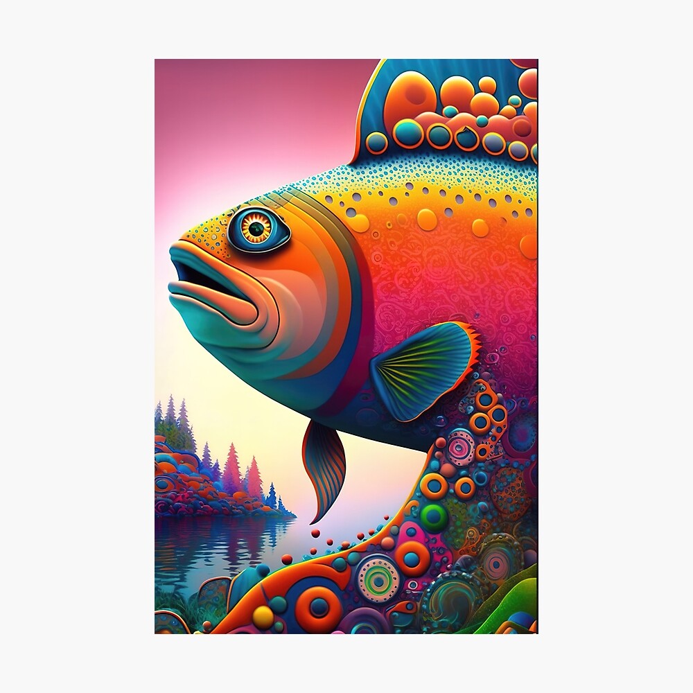 Psychedelic surreal vibrant salmon Poster for Sale by Remco Kouw