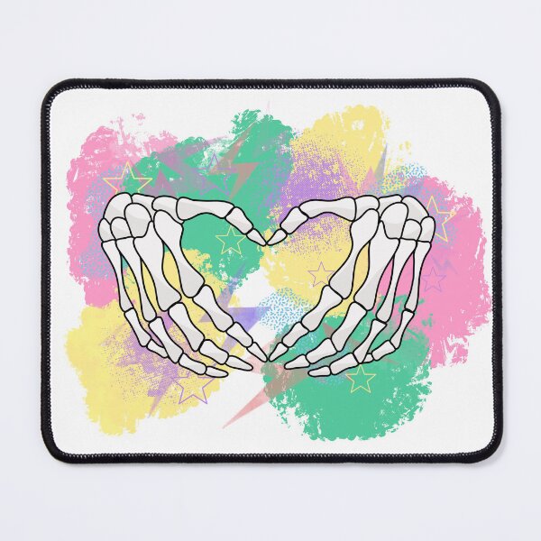 Item preview, Skeleton Hands in Heart Pose with Abstract Coloured Background designed and sold by alexwithab.