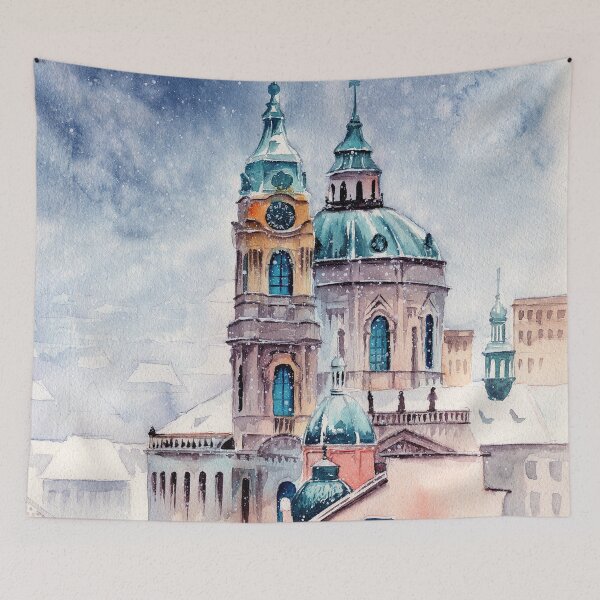 Item preview, Watercolor winter Prague designed and sold by MaryWatercolor.