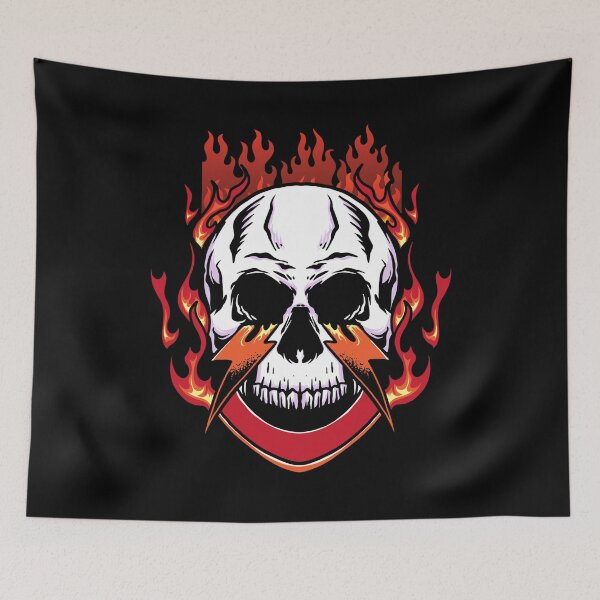Item preview, Skull with Fire and Lightning Bolts designed and sold by Mark Cannon.