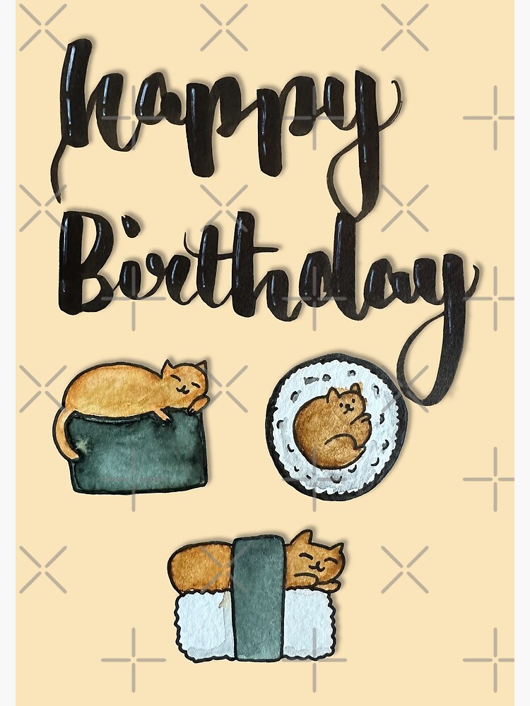 Sushi Birthday Card - Sushi Lover Card - Sushi Greeting Card