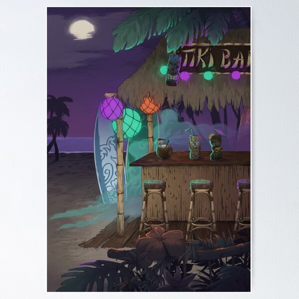 Item preview, Tiki Bar Night on the Beach designed and sold by subject-kf.