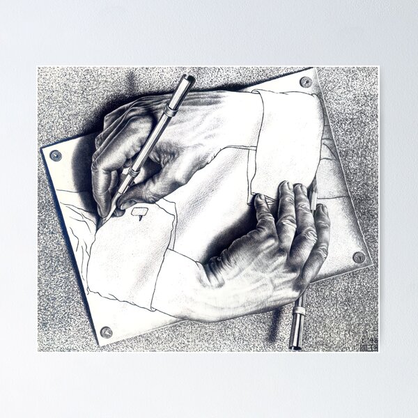 Item preview, Escher - drawing hands designed and sold by funnypixels.