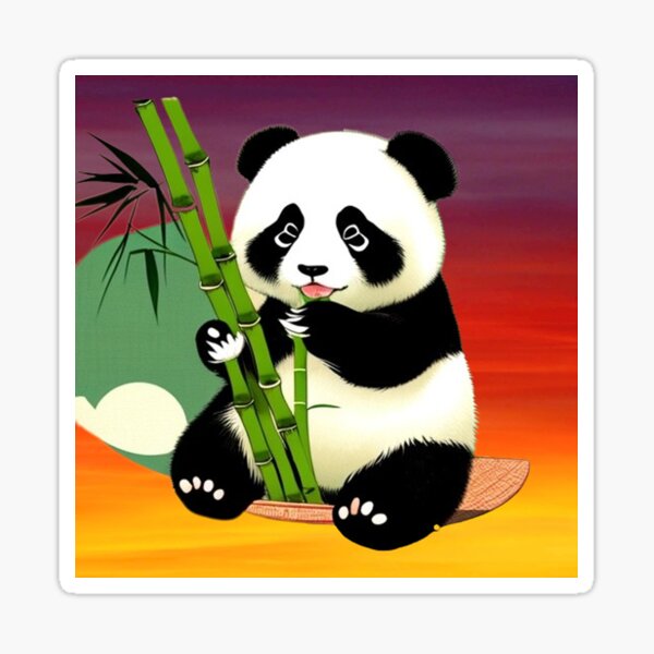 Generic Branded Sticker mural non toxique Panda Bamboo Bear