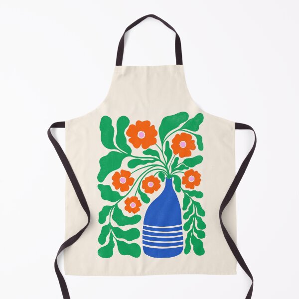 Item preview, Abstract Orange Flowers in Electric Blue Vase designed and sold by GraphicBicycle.