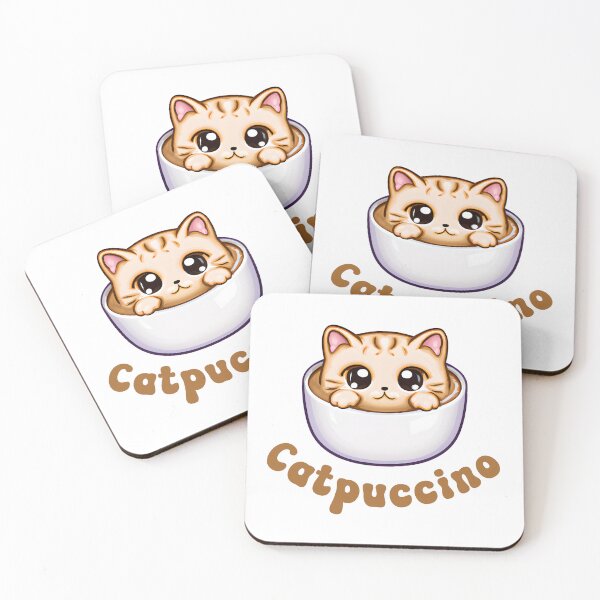 Item preview, CATPUCCINO - cute funny coffee cat designed and sold by KatisDesign.