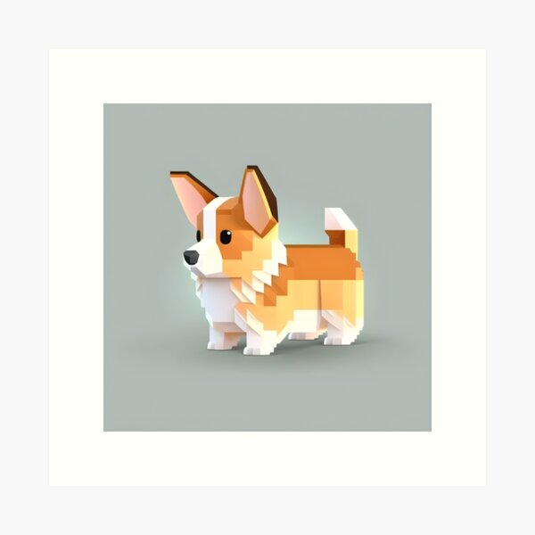 Minecraft Dog and Cat 360 Minecraft Art Classic . Art Print for