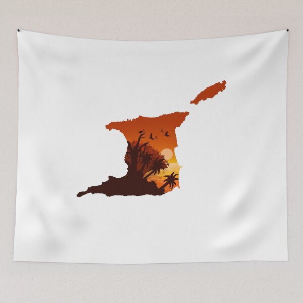 Item preview, Trinidad and Tobago map and landscape designed and sold by landscapeworlds.