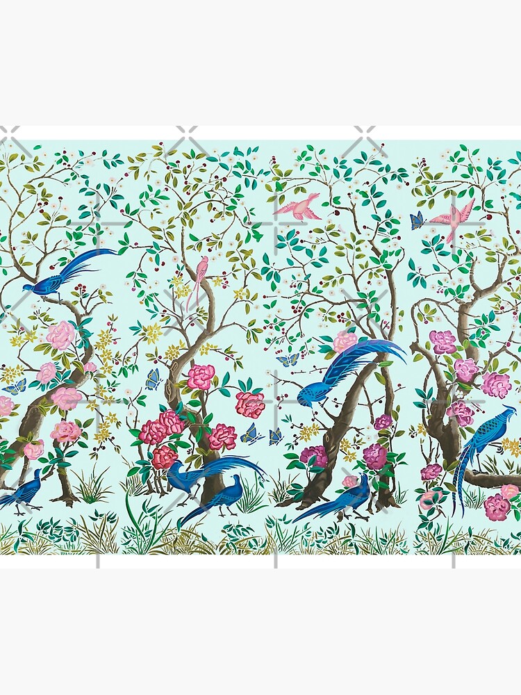 Discover Green Chinoiserie  Shower Curtain