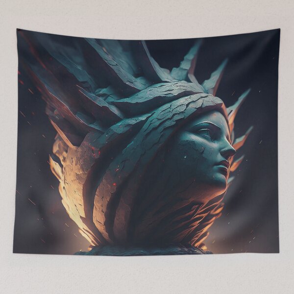 Item preview, Revolutionizing Art with Liberal Statue Digital Art: A Visionary Expression of Freedom designed and sold by BIBIHOX.