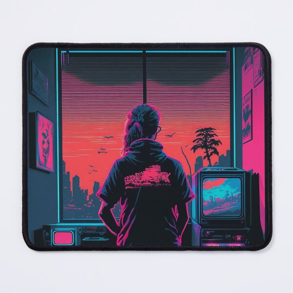 Item preview, Synthwave cyberpunk Gamer Girl designed and sold by RESToRAPTOR.