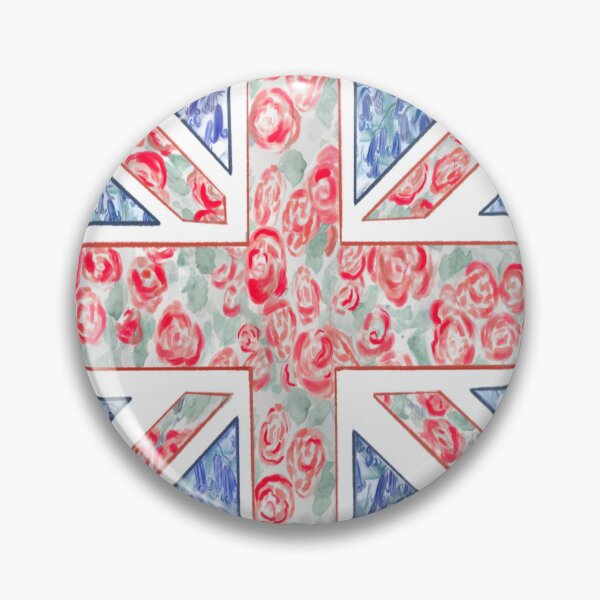 Item preview, Botanical British Flag - a Union Jack of Roses & Bluebells Fit for a King designed and sold by NinaModray.