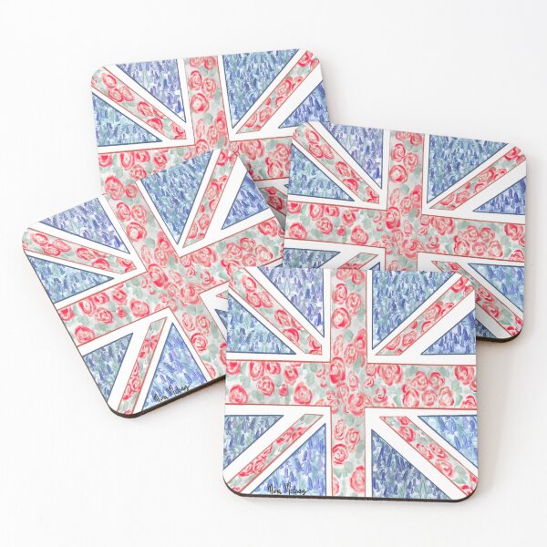 Artikelvorschau, Botanische britische Flagge – ein Union Jack of Roses & Bluebells Fit für einen König entworfen und verkauft von NinaModray.